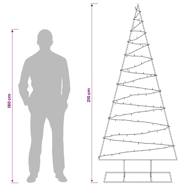 Metallinen joulukuusi LED-valoilla KUOPIO 210 cm