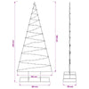 Metallinen joulukuusi LED-valoilla KUOPIO 210 cm