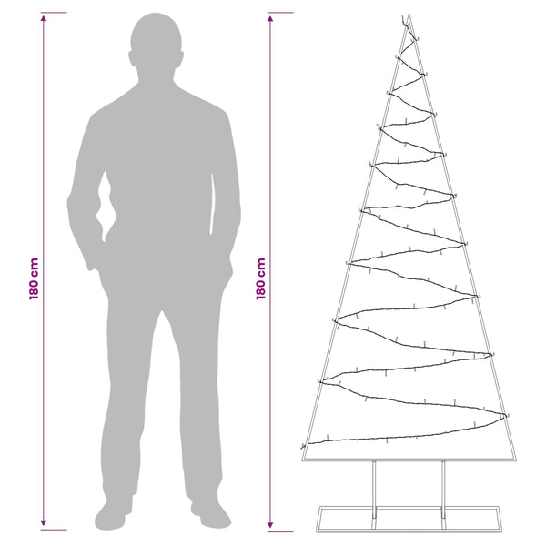 Metallinen joulukuusi LED-valoilla KUOPIO 180 cm