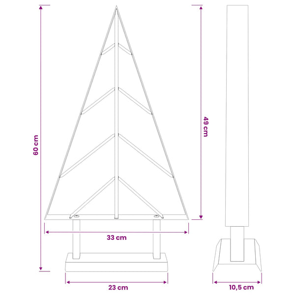 Metallinen joulukuusi jalalla KUOPIO 60 cm Teräs Musta