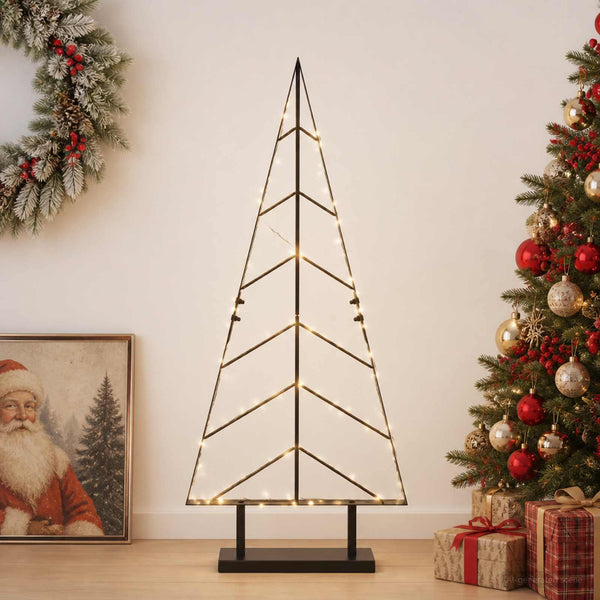 Metallinen joulukuusi jalalla KUOPIO 90 cm Teräs Musta