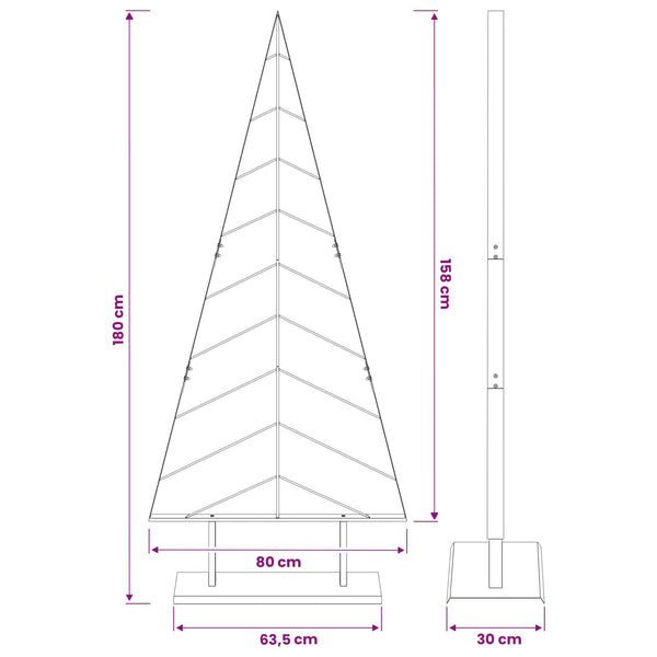 Metallinen joulukuusi jalalla KUOPIO 180 cm Teräs valkoinen