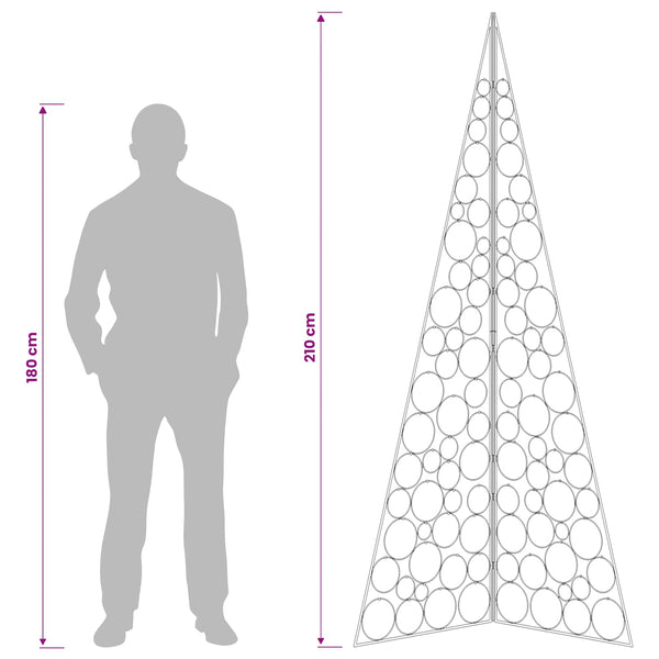 Metallinen joulukuusi KUOPIO 210 cm Teräs valkoinen