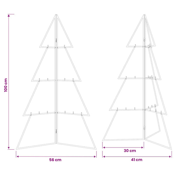 Metallinen joulukuusi KUOPIO 100 cm Teräs Musta