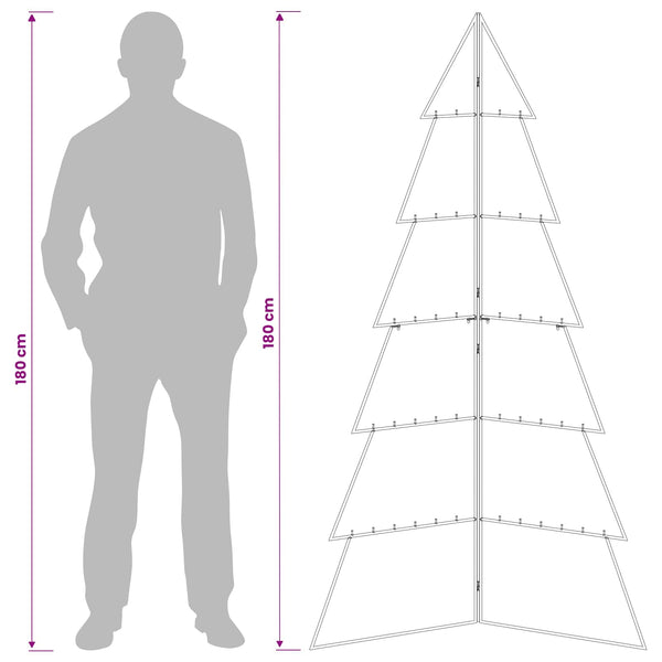 Metallinen joulukuusi KUOPIO 180 cm Teräs Musta