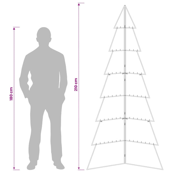Metallinen joulukuusi KUOPIO 210 cm Teräs Kulta