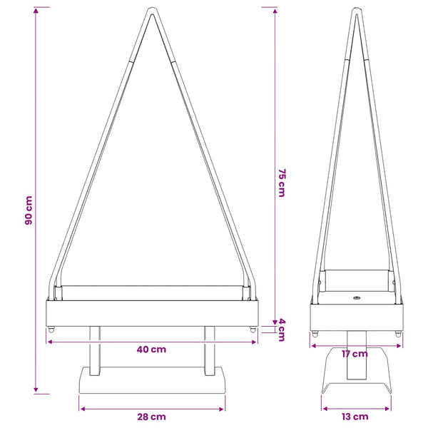 Metallinen joulukuusi jalalla KUOPIO 90 cm Teräs Kulta