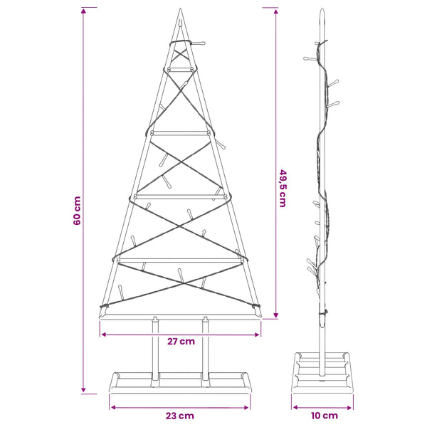 Metallinen joulukuusi KUOPIO 60 cm Lämpimän Valkoinen