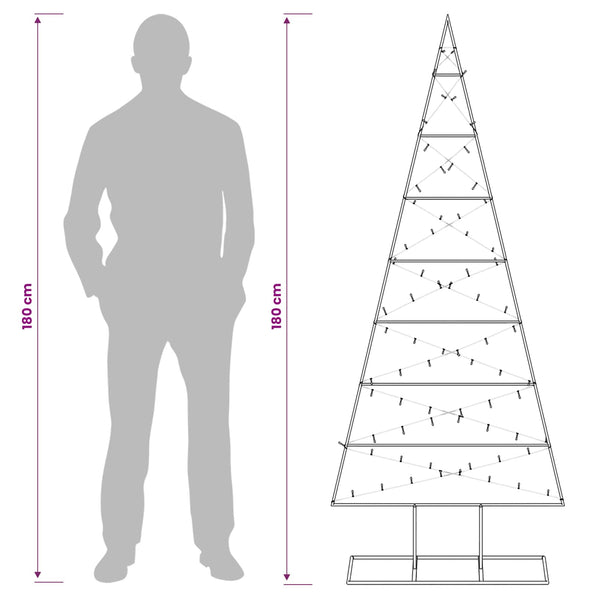 Metallinen joulukuusi KUOPIO 180 cm Lämpimän Valkoinen