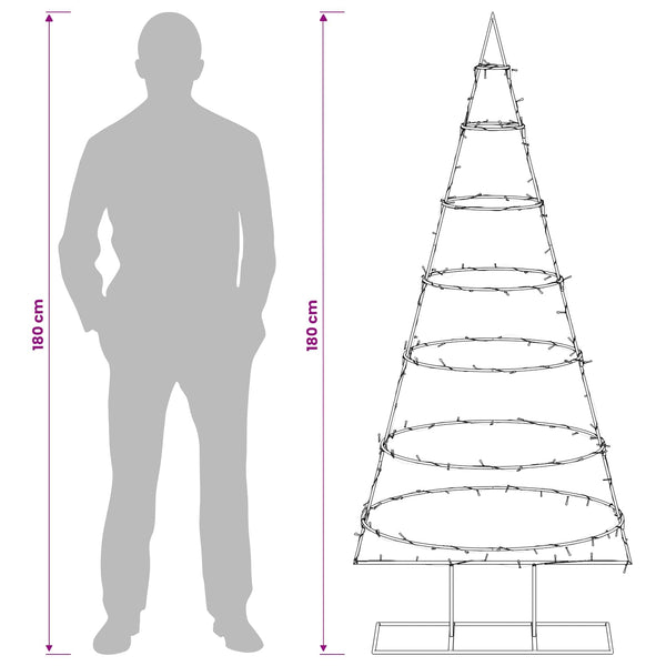 Metallinen joulukuusi jalalla KUOPIO 180 cm Lämpimän Valkoinen