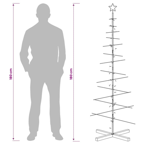 Metallinen joulukuusi jalalla KUOPIO 180 cm Lämpimän Valkoinen