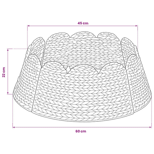Joulupuun kaula Pyöreä Musta Ø 60 x 22 cm Vesihyasintti