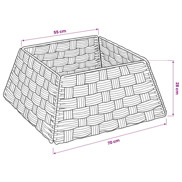 Joulupuun kaula Neliö Ruskea pesu 70 x 70 x 28 cm Vesihyasintti