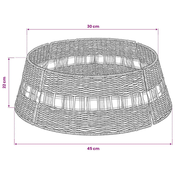 Joulupuun kaula Pyöreä Luonnollinen Ø 45 x 22 cm Merilevä