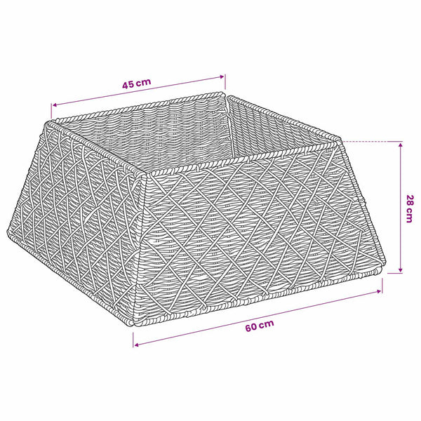 Joulupuun kaula Neliö Luonnollinen 60 x 60 x 28 cm Merilevä