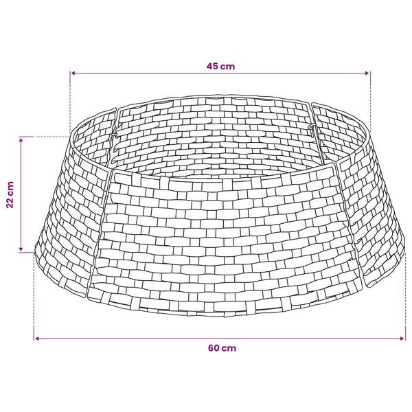 Joulupuun kaula Pyöreä Tumma ruskea Ø 60 x 22 cm polyrottinki