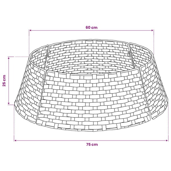 Joulupuun kaula Pyöreä Tumma ruskea Ø 75 x 25 cm polyrottinki