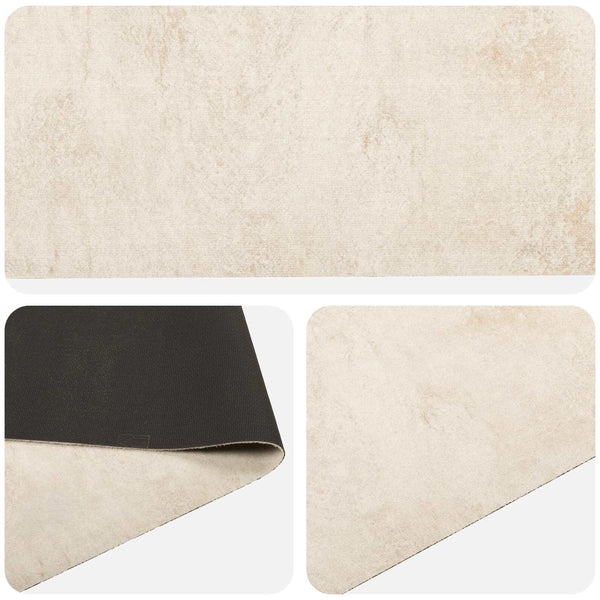 Keittiömatto kermanvärinen betoni 180 x 60 cm 100% polyamidi