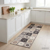 Keittiömatto Harmaa-beige mosaiikki 300 x 60 cm 100% polyamidi