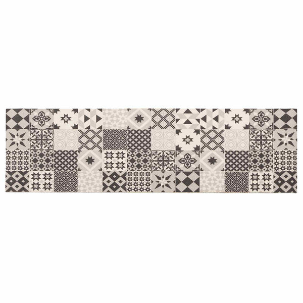 Keittiömatto harmaa mosaiikki 300 x 60 cm 100% polyamidi