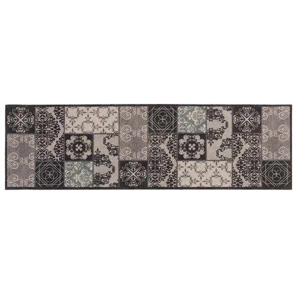 Keittiömatto musta mosaiikki 180 x 60 cm 100% polyamidi