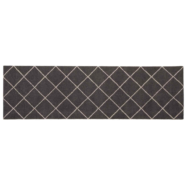 Keittiömatto Antrasiitti ruudullinen 180 x 60 cm 100% polyamidi