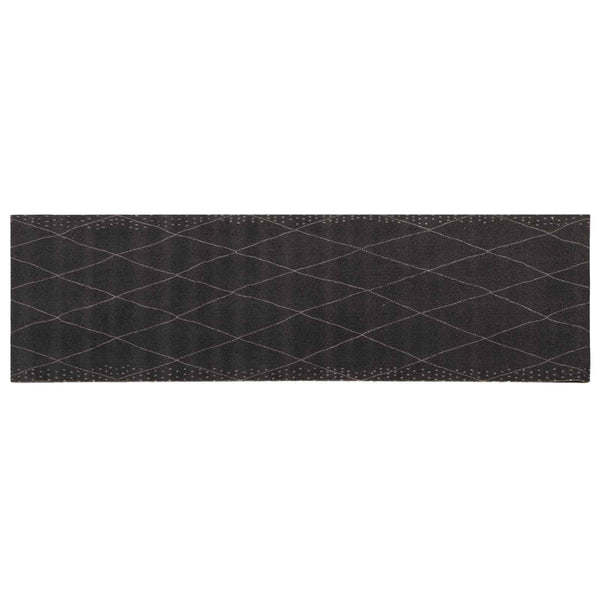 Keittiömatto antrasiitti ruudullinen 300 x 60 cm 100% polyamidi