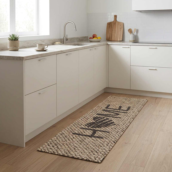 Keittiömatto Beige koti 150 x 45 cm 100% polyamidi Käytettävää