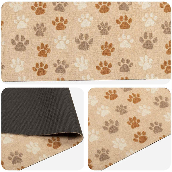 Keittiömatto Beige tassut 150 x 45 cm 100% polyamidi