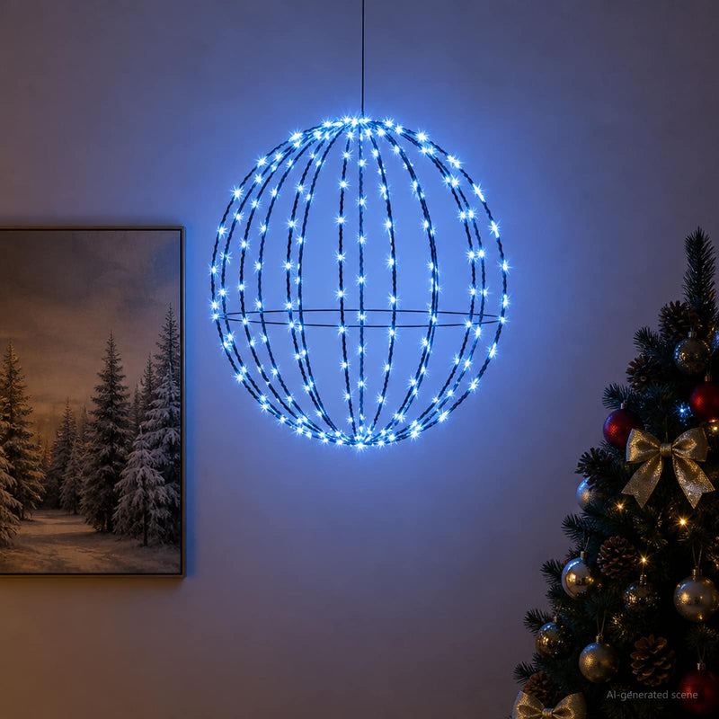 Joulupallon valaisin 120 LEDiä Sininen Halkaisija 40 x 42 cm