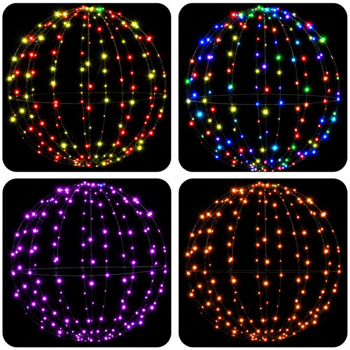 Joulupallon valaisin 160 LEDiä RGB Halkaisija 50 x 52 cm