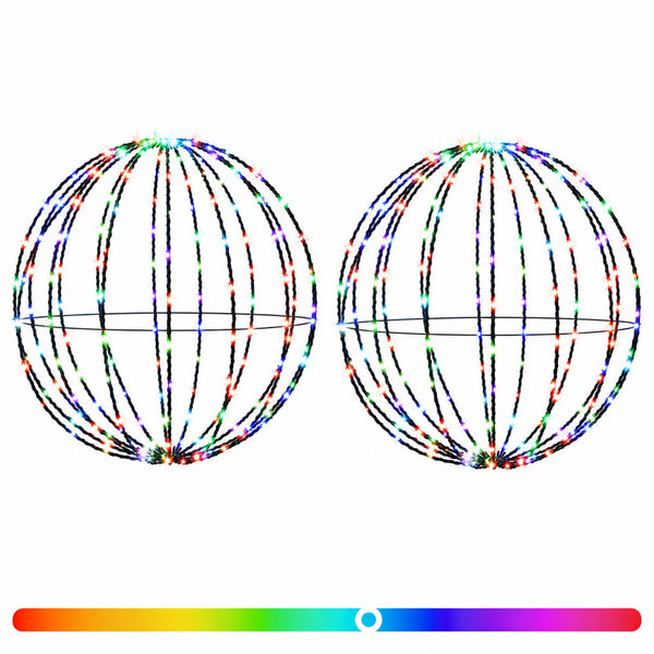 Joulupallon valaisin 2 kpl 320 LEDiä RGB Halkaisija 50 x 52 cm