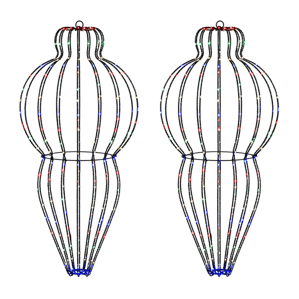 Joulupallon valaisin 2 kpl 640 LEDiä Monivärinen Ø 40 x 75 cm