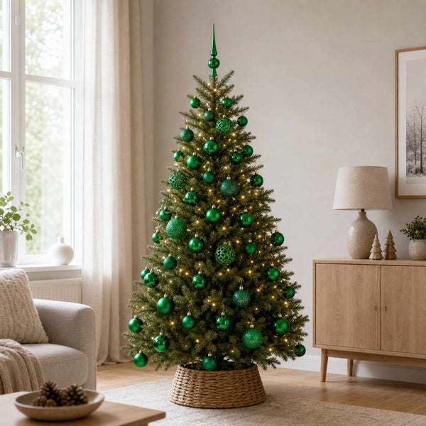 Joulukoristeen setti 61 kpl Vihreä Halk. 6 cm Muovi 150 LEDiä