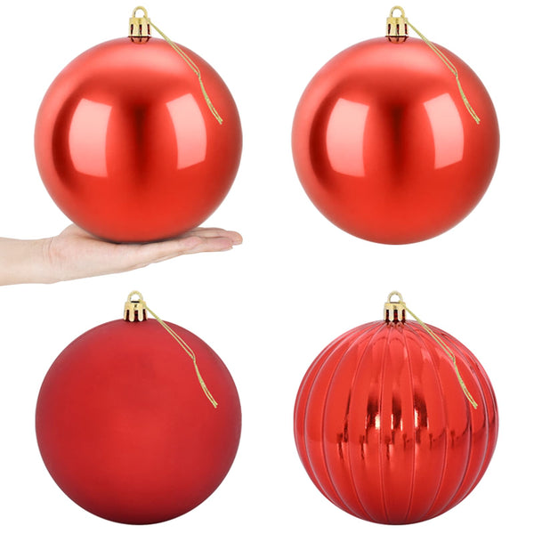 Joulupallosetti XXL 4 kpl Punainen Halk. 20 cm Muovi
