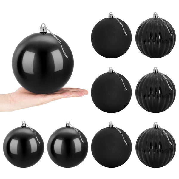 Joulupallon setti XL 9 kpl Musta Halk. 15 cm Muovi
