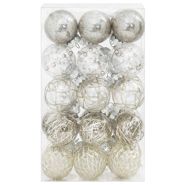 Joulupallosetti 30 kpl Samppanja Ø 6 cm PET