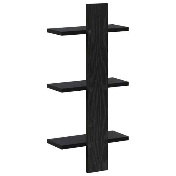 Seinähylly Musta tammi 30 x 13.5 x 64.5 cm Tekninen puu