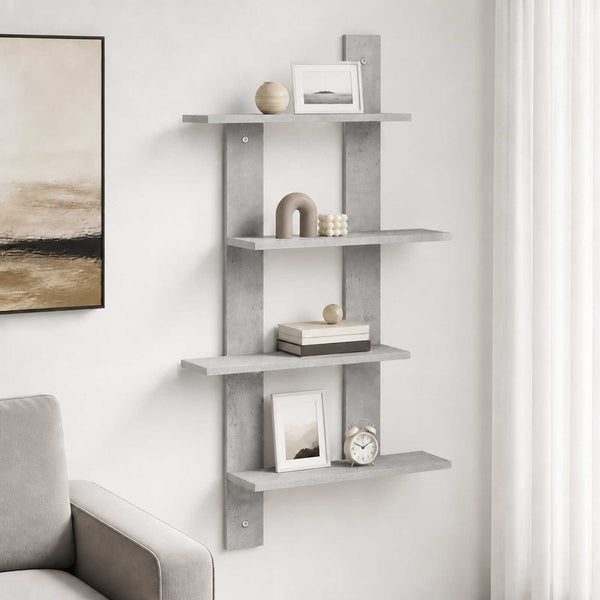 Seinähylly Betoninharmaa 61 x 13,5 x 105 cm Tekninen puu