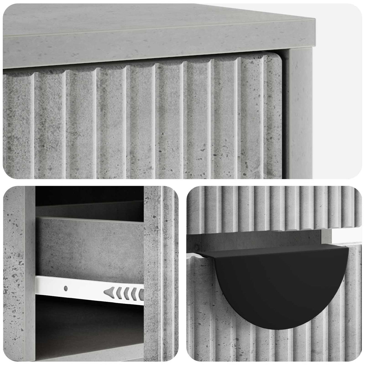 TV-kaappi VENRAY 137,5 x 33 x 40 cm Betoninharmaa