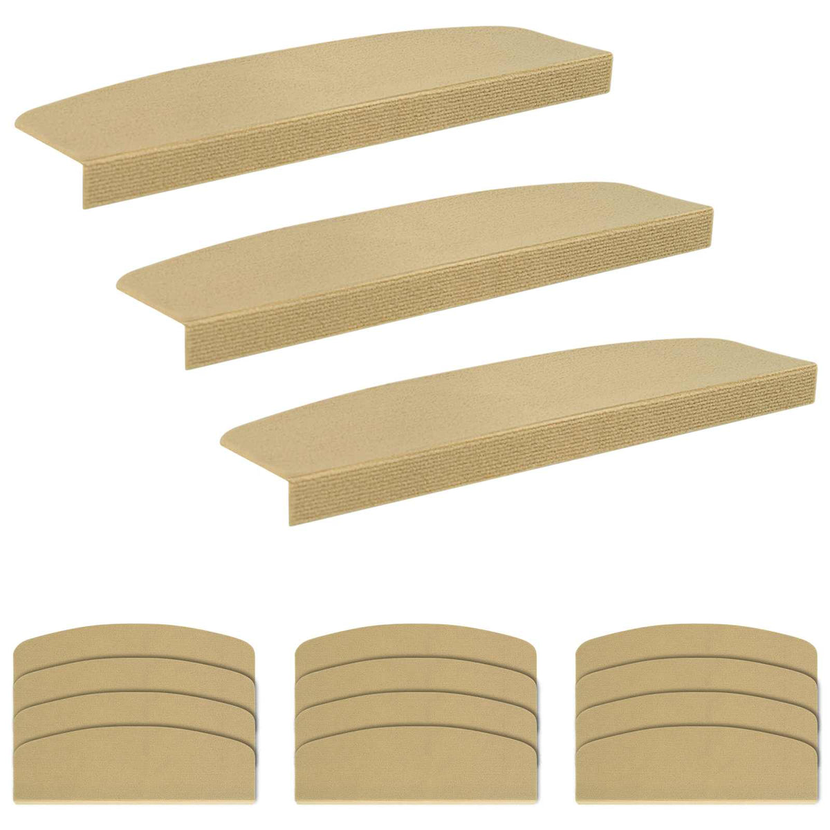 Porrasmatot 15 kpl 65 x 21 x 4 cm Beige Polyesteri puolipyöreä