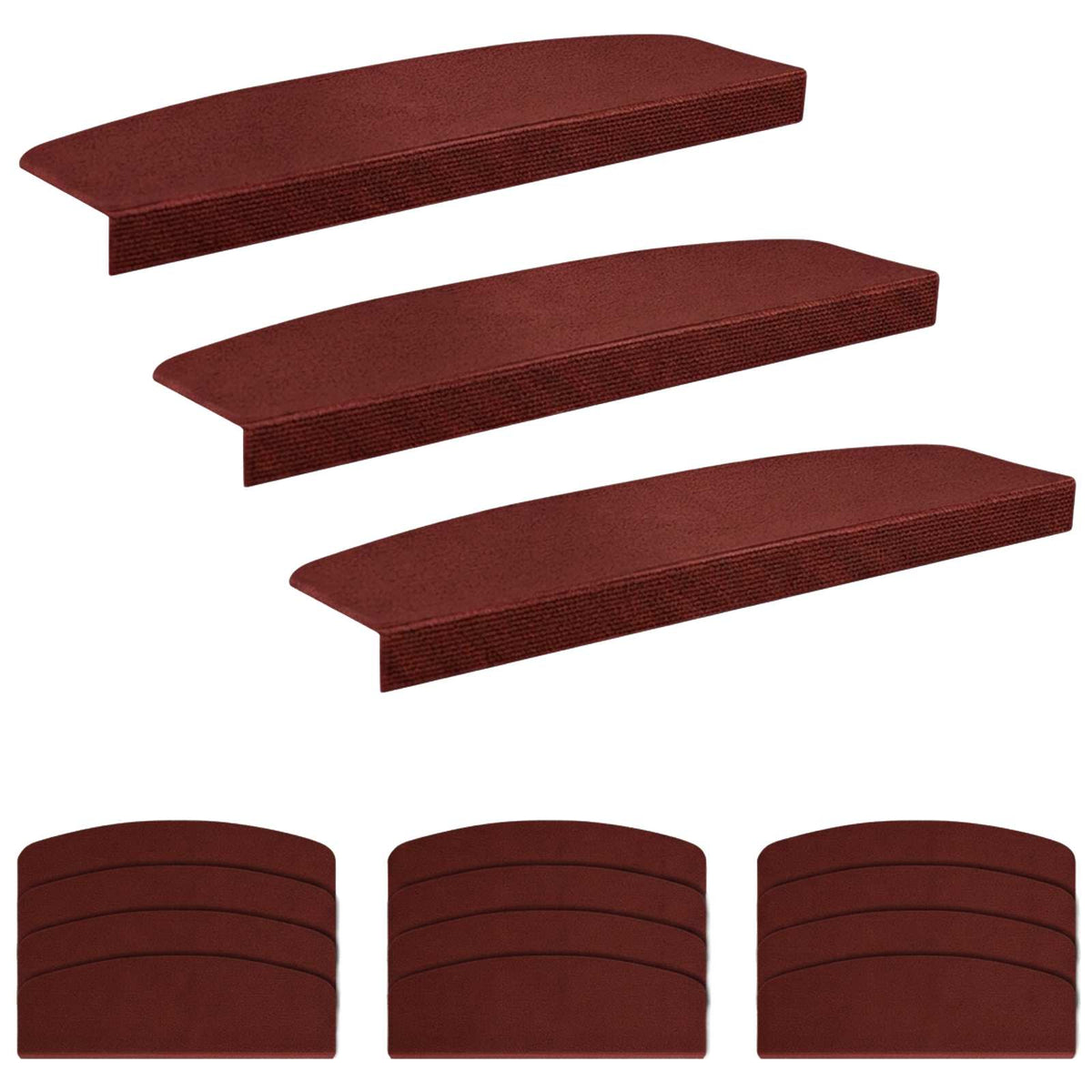 Porrasmatot 15 kpl 65 x 21 x 4 cm Burgundi Polyesteri