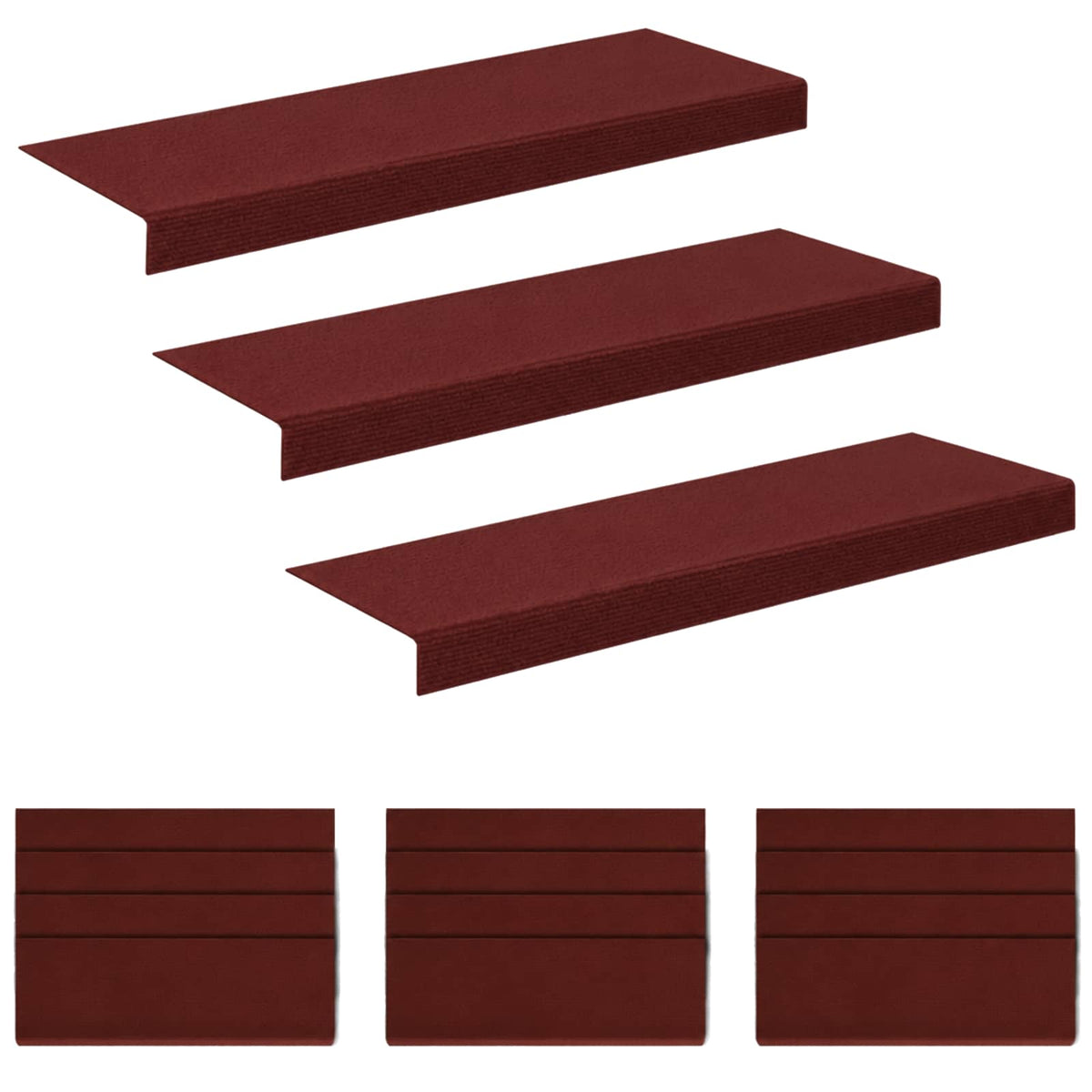 Porrasmatot 15 kpl 65 x 21 x 4 cm Burgundi Polyesteri