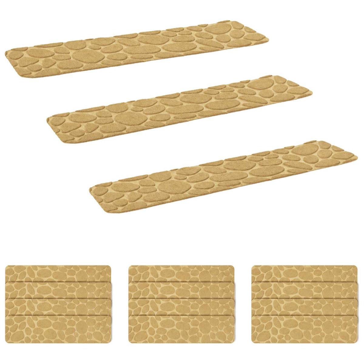 Porrasmatot 15 kpl 76 x 20 cm Beige Polyesteri Suorakaide