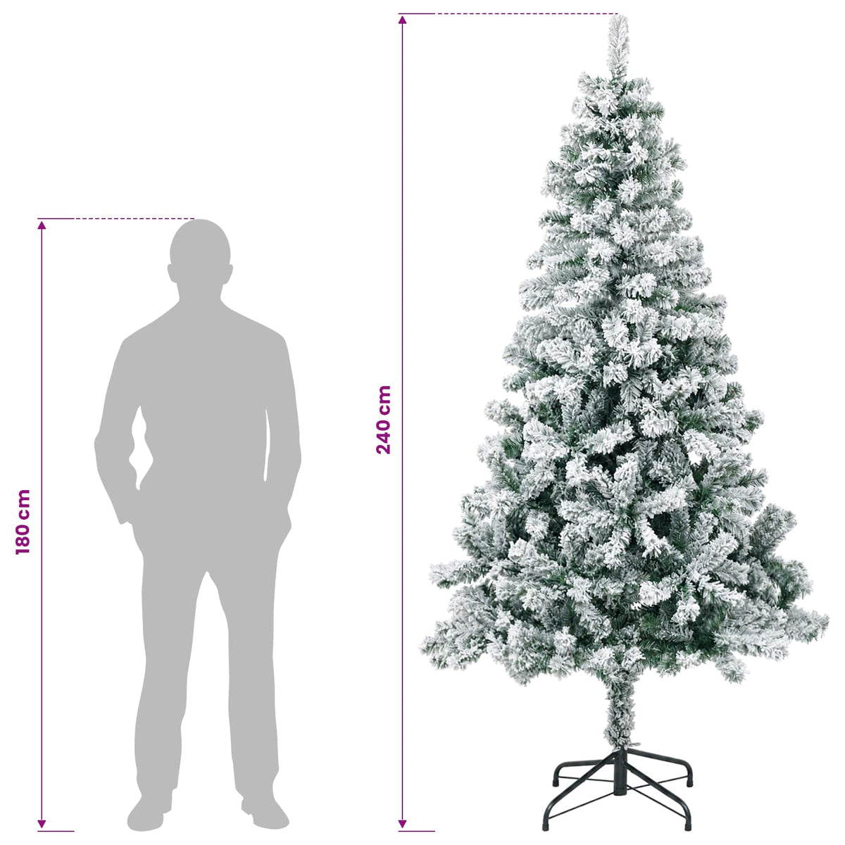 Salkomallinen tekoinen joulukuusi 240 cm 300 LEDiä