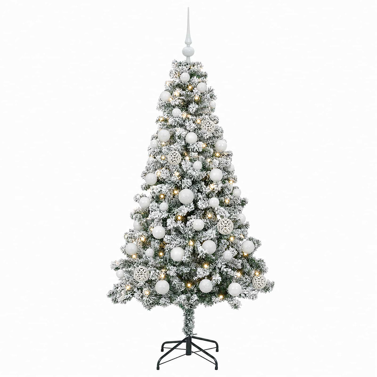 Muovinen joulukuusi koristeilla 150 cm 150 LEDiä
