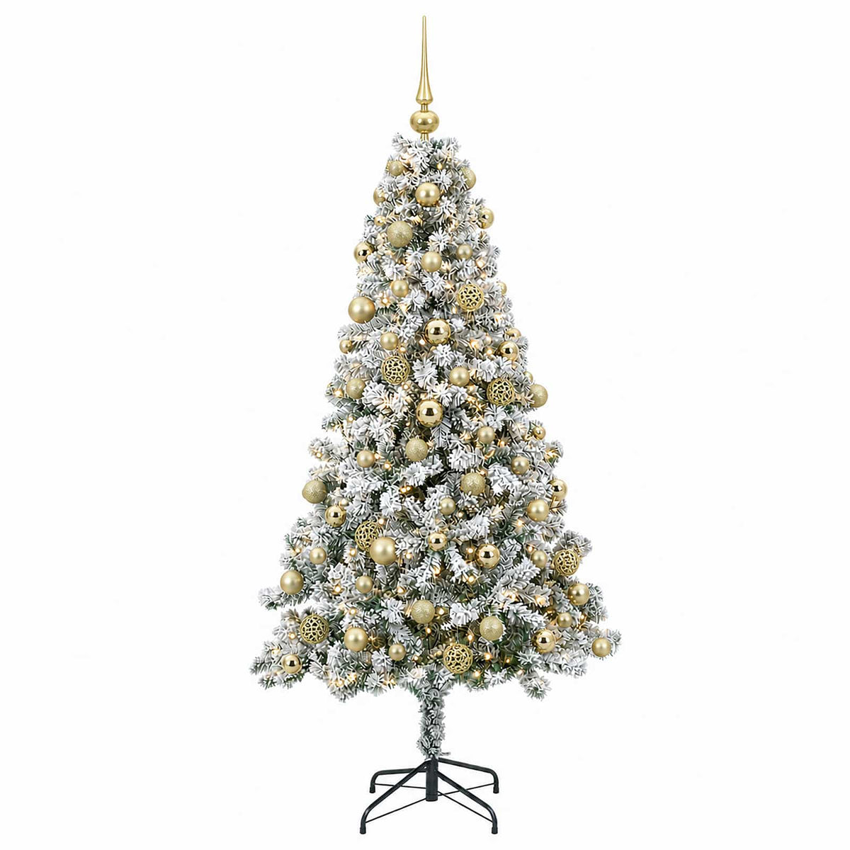 Muovinen joulukuusi koristeilla 180 cm 300 LEDiä