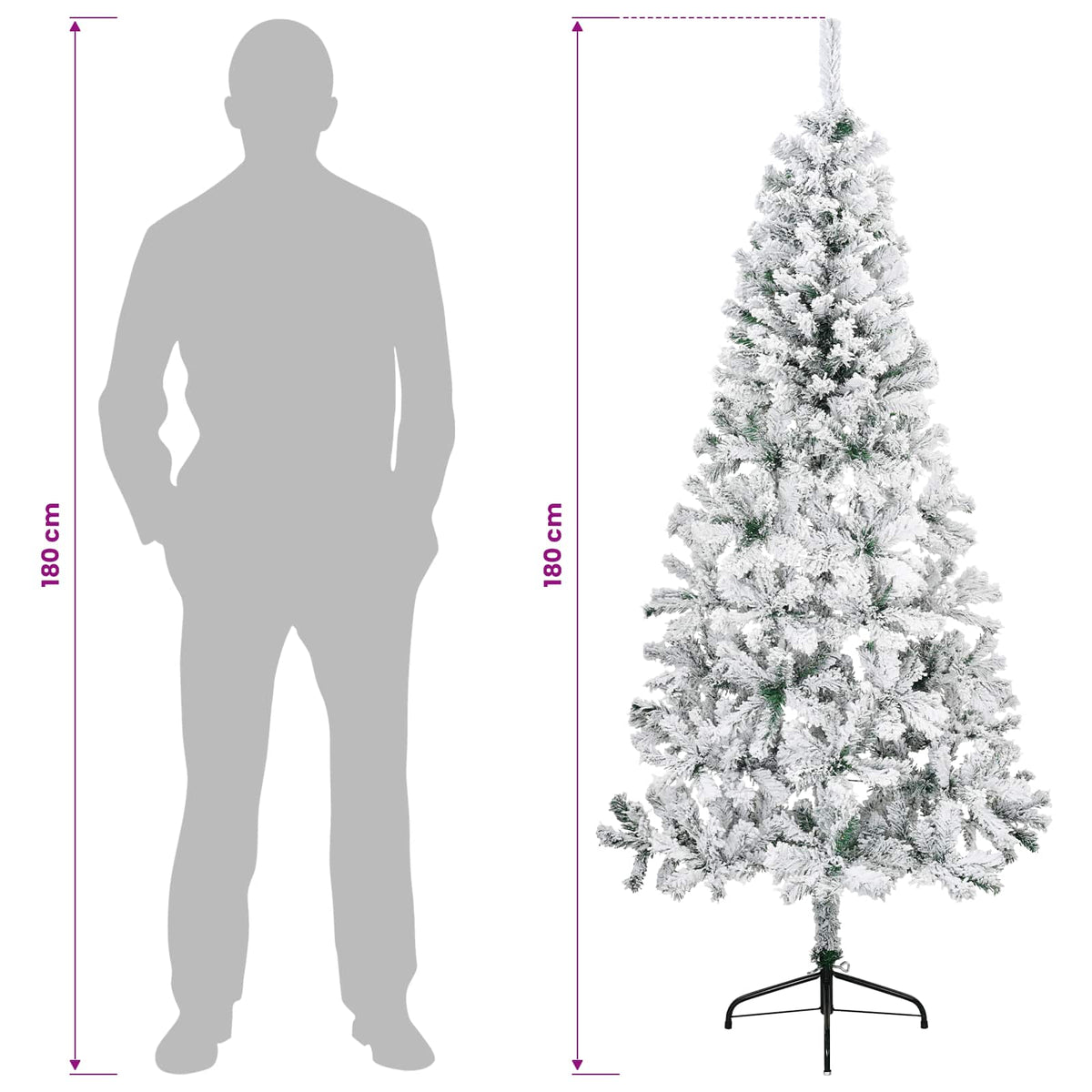 Salkomallinen tekoinen joulukuusi 180 cm 300 LEDiä