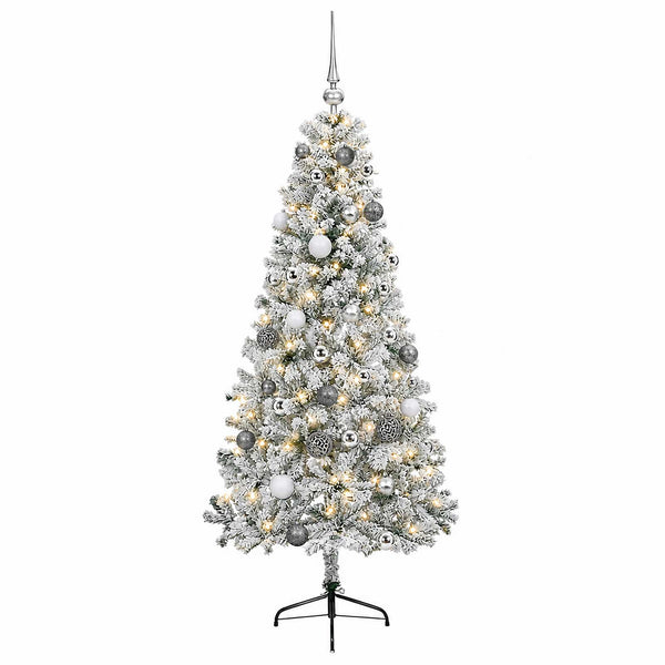 Tekokuusi joulupalloilla 150 cm 150 LEDiä Lämpimän Valkoinen