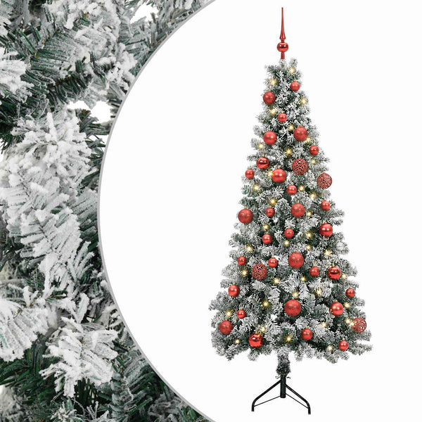 Tekokuusi joulupalloilla 150 cm 150 LEDiä Lämpimän Valkoinen